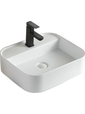 Lena EY-4720MB Mat Beyaz Tezgah Üstü Lavabo