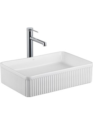 Lena E-W1004MB Tezgah Üstü Lavabo Mat Beyaz