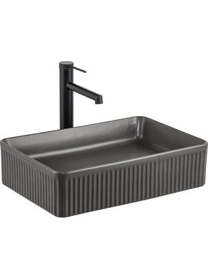 Lena E-W1004MF Tezgah Üstü Lavabo Mat Füme