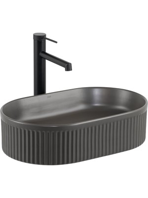 Lena E-W1002MF Tezgah Üstü Mat Füme Lavabo