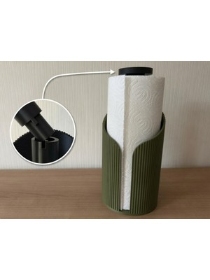 Sepetzone Kağıt Havlu Askısı 3D Baskı - Modern Ribbed Peçete ve Rulo Tutucu, Şık Mutfak Düzenleyici