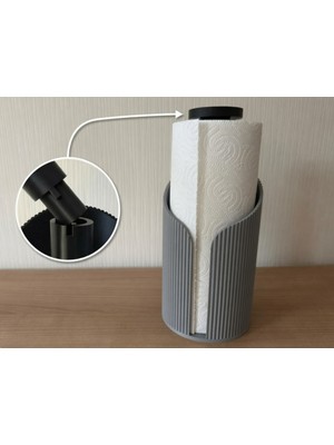 Sepetzone Kağıt Havlu Askısı 3D Baskı - Modern Ribbed Peçete ve Rulo Tutucu, Şık Mutfak Düzenleyici