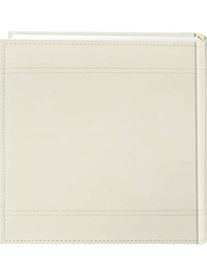 Aesco Photo Albums Işlemeli Scroll ve Düğün Dikili Suni Deri Kapak Fotoğraf Albümü, Fildişi,