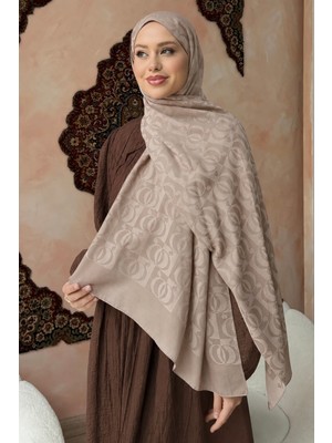 İmaj Butik Açık Vizon Jakar Şal