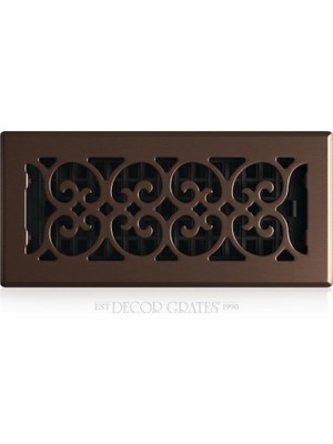 Aesco Decor Grates 4-Inç 10 Inç Kaydırma Floor Register, Kahverengi, SPH410-RB