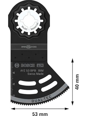 Aesco 1x Pro Ayz 53 Bpb Dual-Tec Bıçak (Alçıpan Panel, Çivili Ahşap, Genişlik 53 Mm, Professional Aksesuar Çok Fonksiyonlu Makine)