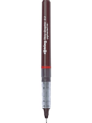 Aesco 1904753 Tikky Grafik Fiber Uçlu Kalem, Siyah Mürekkep, Kahverengi Gövde, 0.3 mm