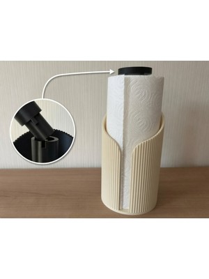 Sepetzone Kağıt Havlu Askısı 3D Baskı - Modern Ribbed Peçete ve Rulo Tutucu, Şık Mutfak Düzenleyici