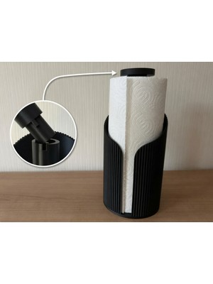 Sepetzone Kağıt Havlu Askısı 3D Baskı - Modern Ribbed Peçete ve Rulo Tutucu, Şık Mutfak Düzenleyici
