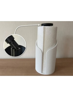 Sepetzone Kağıt Havlu Askısı 3D Baskı - Modern Ribbed Peçete ve Rulo Tutucu, Şık Mutfak Düzenleyici