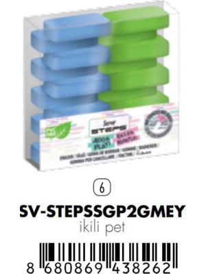 Aesco Steps Silgi Pastel Gök Mav-Elma Ysl 2li Pet