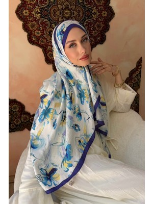 İmaj Butik Mavi Desenli Şal