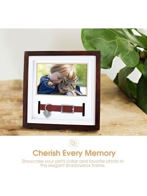 Aesco Pearhead Pet Yaka Hatıra Çerçevesi, Evcil Hayvan Anıtı Resim Çerçevesi, Evcil Hayvan Sahibi Ev Dekoru, Kedi Veya Köpek Hatırası, 3 "x 4.5" Fotoğraf Ekleme, Duvara Montaj ve Masa Üstü Çerçeve, Espresso