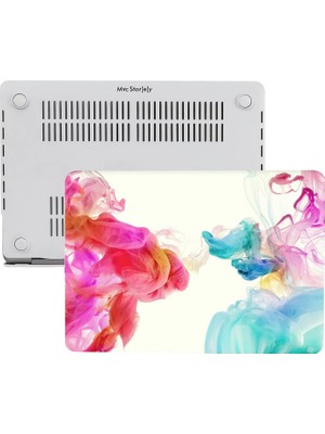 Aesco MacBook Air 13 Inç Kılıf A2337 M1 A2179 A1932 Uyumlu Mat Sert Kapak Uv Baskılı Modern Desenli Koruyucu Hard Case Ince Hafif Laptop Kılıfı Pembe