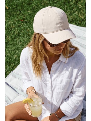 Ucla ARGENTO Bej Stretch Fit Baseball Cap Nakışlı Unisex Şapka
