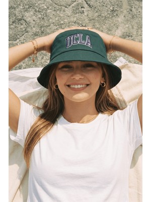 Ucla CARSON Yeşil Bucket Cap Nakışlı Unisex Şapka