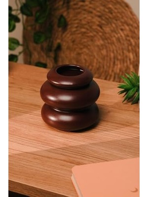Aesco Love Bundles Bordo Mat Modern Tasarım Seramik El Yapımı Buhurdanlık Bordo