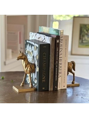 Aesco Fox Run At Dekoratif Kitap SETI,%100 Demir, 11,5 cm x 9,5 cm x 22,8 cm Ağır Kitap Ayracı