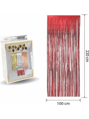 Aesco Mini Party Store Lüks Kapı Perdesi Kırmızı 100 * 220 cm