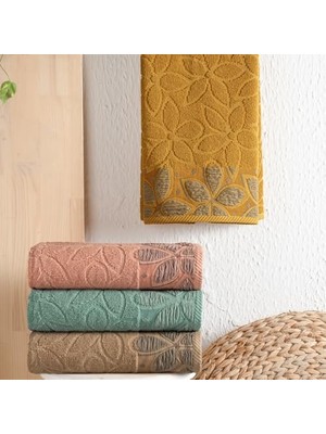Aesco Home Dolce Jakarlı Havlu 70X140-HARDAL