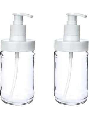 Aesco Cam Sıvı Sabunluk & Deterjanlık Kilitli Pompalı Sıvı Sabun Haznesi Banyo Sabunluğu Mutfak Deterjanlığı Deterjan Kutusu 320 ml (2)