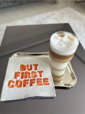 Aesco Linda Mia But First Coffee Desenli Kokteyl Peçete