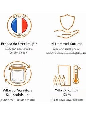 Aesco Le Parfait Color Vis Yeşil Kapaklı Cam Kavanoz 1l