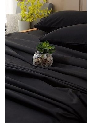Aesco Pamuklu  Çift Kişilik 160X200 Lastikli Çarşaf Takımı - Siyah (Siyah / 160 x 200)