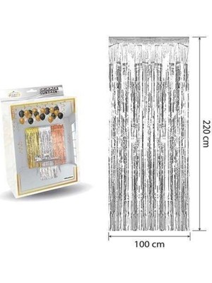 Aesco Lüks Kapı Perdesi Gümüş 100 * 220 cm M152, 465758765457645