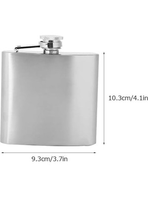 Aesco Perlotus 5 Oz 150 cc Cep Tipi Vidalı Kapak Çelik Konyak Viski Içki Matarası(Hunili)