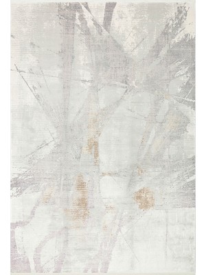Cool Halı Palvina Krem Gri Akrilik Viskon Halı Soft Modern Soyut Tasarım Mermer Desenli Abstract Salon Halısı