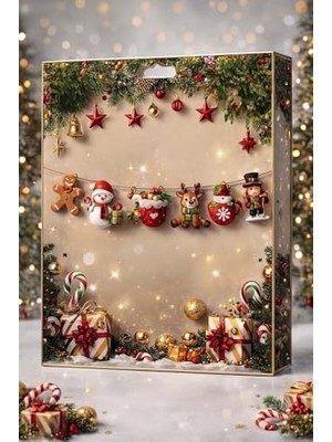 Aesco Yılbaşı Ağacı Süsü, Yılbaşı Dekoratif Banner, Şekillendirilmiş Noel Figürleri, Parti Mazemeleri, (Noel Banner)