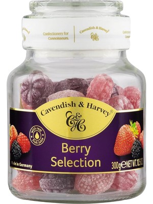 Aesco Cavendish & Harvey Mixed Berry Hard Candy Drops/karışık Orman Meyve Aromalı Şeker Cam Kavanoz 300 G