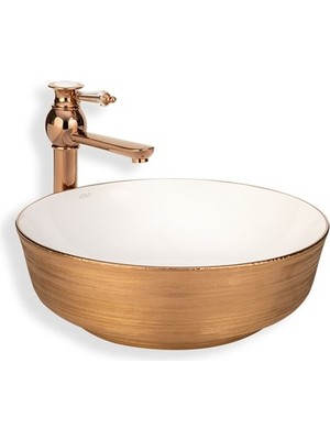 Lena E-5004R Tezgah Üstü Özel Seri Porselen Lavabo