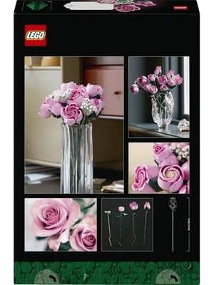 Aesco Pembe Gül Buketi 10374 - Yetişkinler Için Tomurcuk ve Açmış Olarak 12 Pembe Gül ile 4 Bahar Yıldızı Çiçeği Içeren Sevgililer Günü'ne Özel Dekoratif Model Yapım Seti (789 Parça)