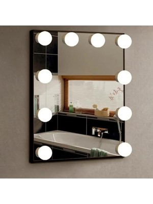 Aesco 10'lu Set Makyaj Aynası Işığı Banyo Yatak Odası Işığı Hoolywood Tarzı LED Makyaj Lambası 3 Farklı Renk Modu Makyaj Odası Işığı Mirror1