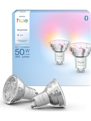Aesco Hue Essential 4.7W GU10 345 Lumen Renkli Akıllı Spot Ampul (2'li Ekopaket)