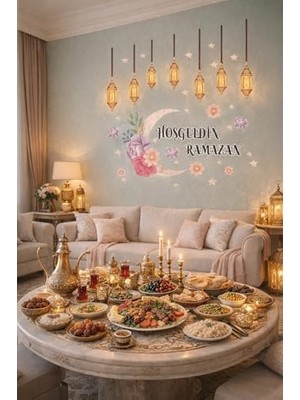 Aesco Sticker Hoş Geldin Ramazan Dekorlu Ahşap Kapı Süsü, Ramazan Süsleri, Ramazan Tavan Süsü Ramazan Ürünleri 2026