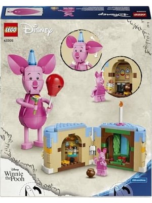 Aesco │  Piglet’in Doğum Günü Eğlencesi 43305-9 Yaş ve Üzeri Çocuklar Için Mumlu Doğum Günü Pastası ve  Piglet Minifigürü Içeren Yaratıcı Oyuncak Yapım Seti, Hediye Fikri (544 Parça)