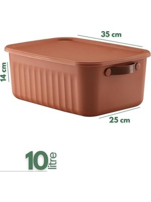 Aesco 2'li Kapaklı Saklama Kutusu Seti 10 Litre– Turuncu-Taşınabilir Kulplu, Dolap Içi Düzenleyici, Çok Amaçlı Organizer Kutu, Oyuncak & Kıyafet Kutusu