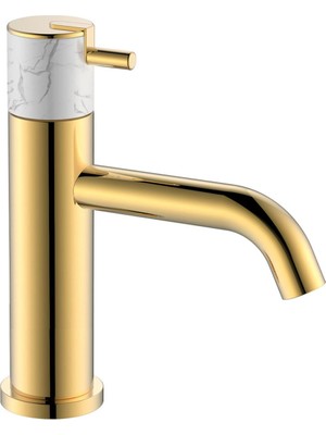 Fontana FA-4012M Fırçalanmış Altın & Mermer Lavabo Bataryası