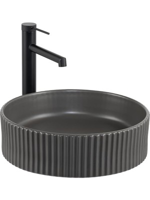 Lena E-W1001MF Tezgah Üstü Mat Füme Lavabo