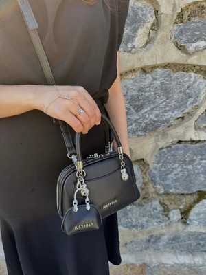 Just Polo Kadın Yeni Sezon Mini Cüzdan Aksesuarlı Askılı Şık El ve Omuz Çantası Ebat : En 19 Boy 14 cm
