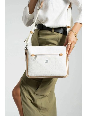 Just Polo Kadın Beyaz Taba Omuz Çantası 4013MH