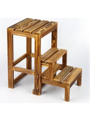 Woodensa Basamakli Katlanir Ahsap  Merdiven Tabure 32X34X52 cm CIN096