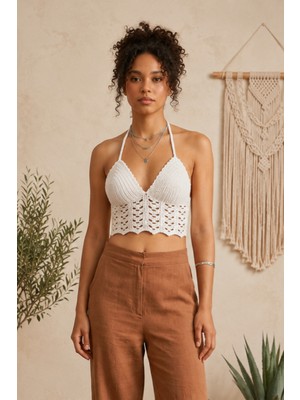 BzDenAl El Örgüsü Crop Büstiyer