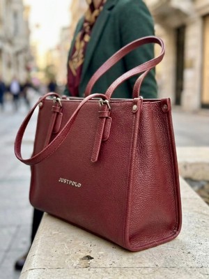 Just Polo Kadın Yeni Sezon Yumuşak Deri Büyük Boy Fermuarlı Lüks Tasarım El Çantası Shopper