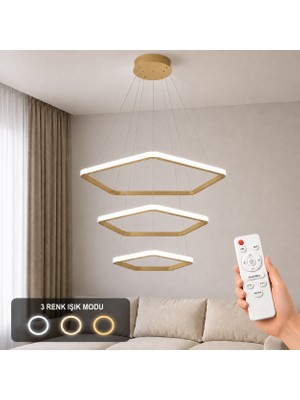 Avizego Titan 3'lü LED Sarkıt Avize 3 Renk Kumandalı