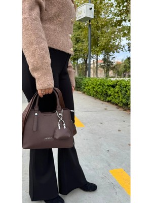 Just Polo Yeni Sezon 3 Bölmeli Yumuşak Deri Şık El ve Omuz Çantası Shopper 22 x 18 cm