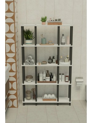 Remaks Ravina 5 Katlı Banyo Düzenleyici | Çok Raflı Banyo Organizeri | Çok Amaçlı Banyo Düzenleyici - Beyaz